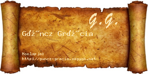 Güncz Grácia névjegykártya
